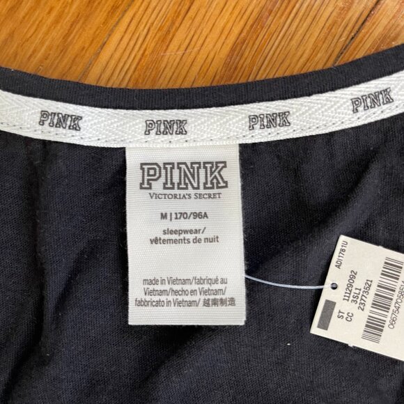 PINK Victoria Secret Black Racerback Tank Top ,Womens Size M - Picture 3 of 3